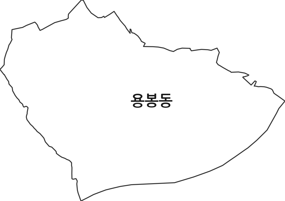 광주광역시 광산구 용봉동 법정동 행정구역 경계 지도