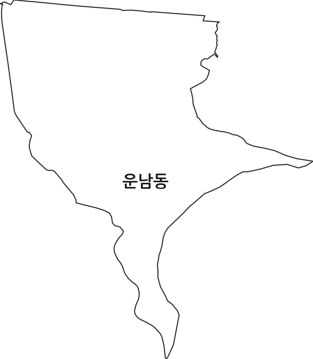 광주광역시 광산구 운남동 법정동 행정구역 경계 지도