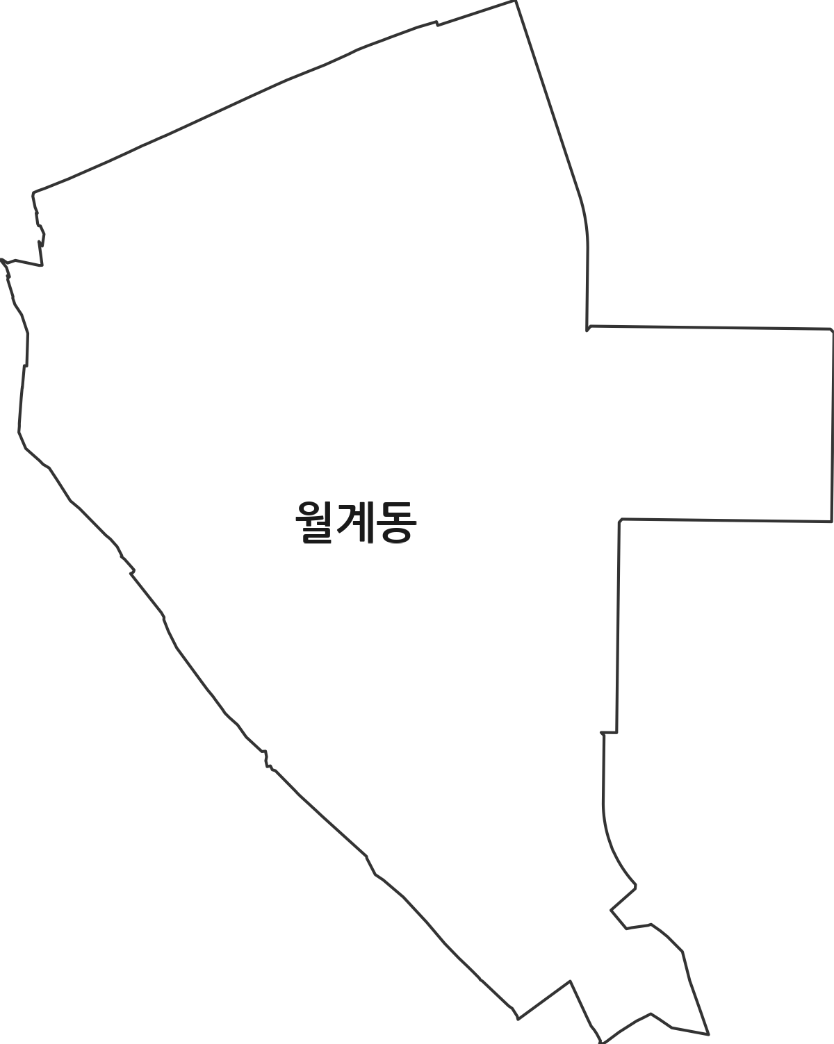 광주광역시 광산구 월계동 법정동 행정구역 경계 지도