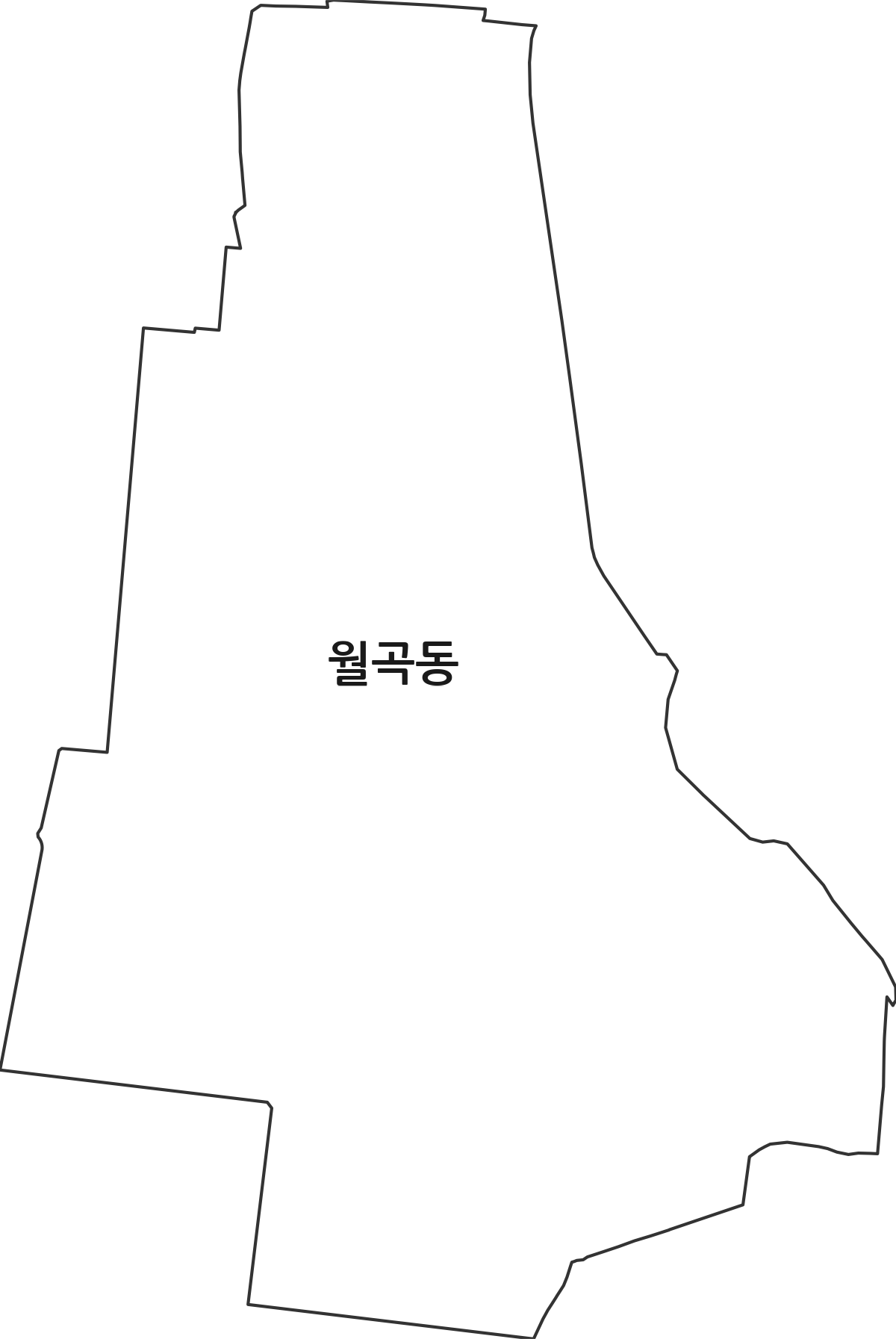 광주광역시 광산구 월곡동 법정동 행정구역 경계 지도