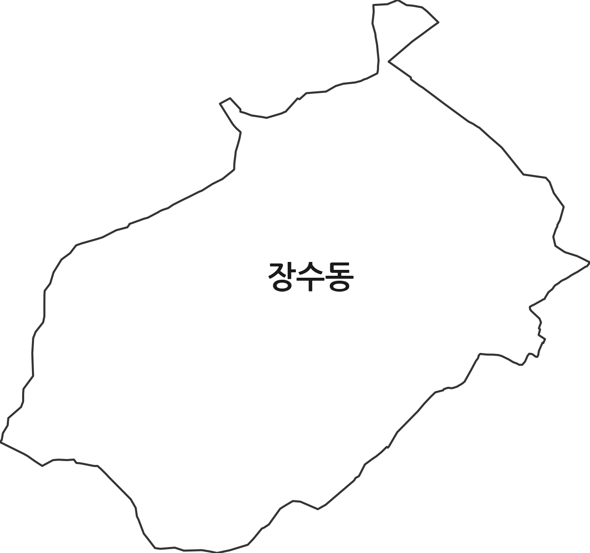 광주광역시 광산구 장수동 법정동 행정구역 경계 지도