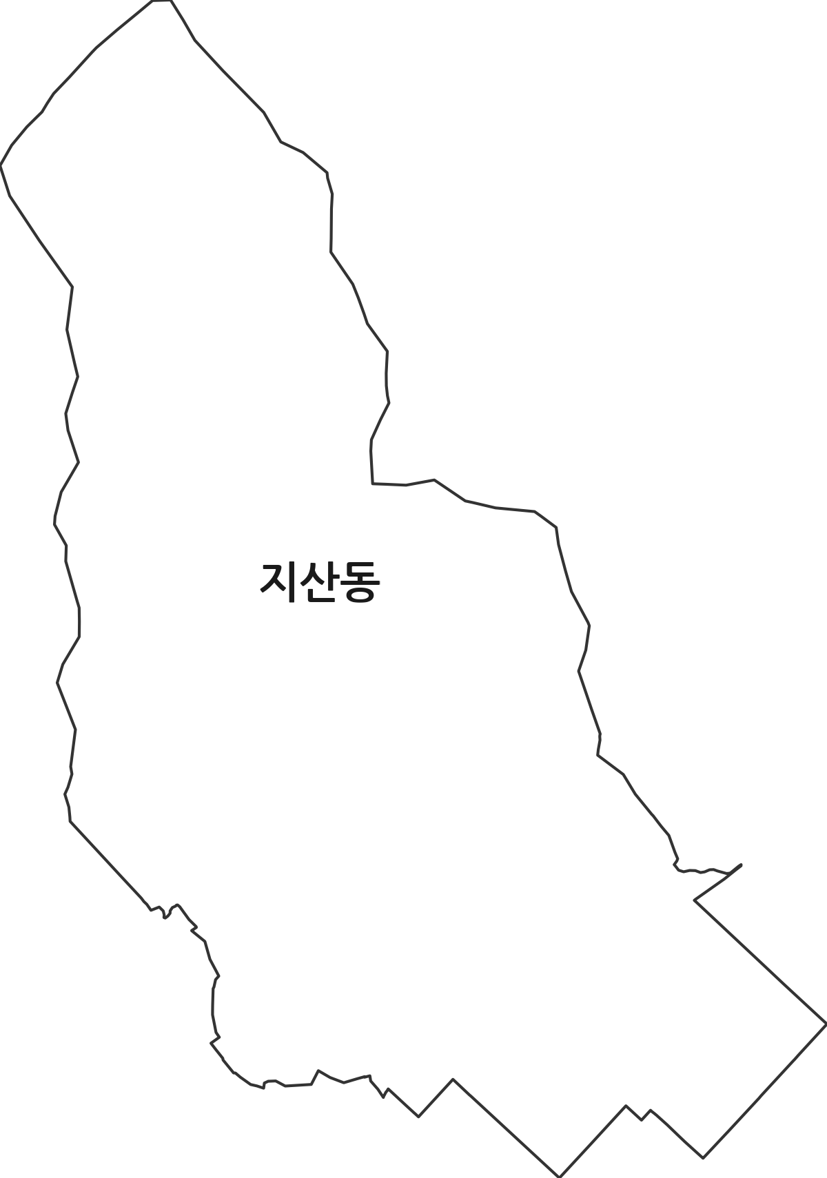 광주광역시 광산구 지산동 법정동 행정구역 경계 지도