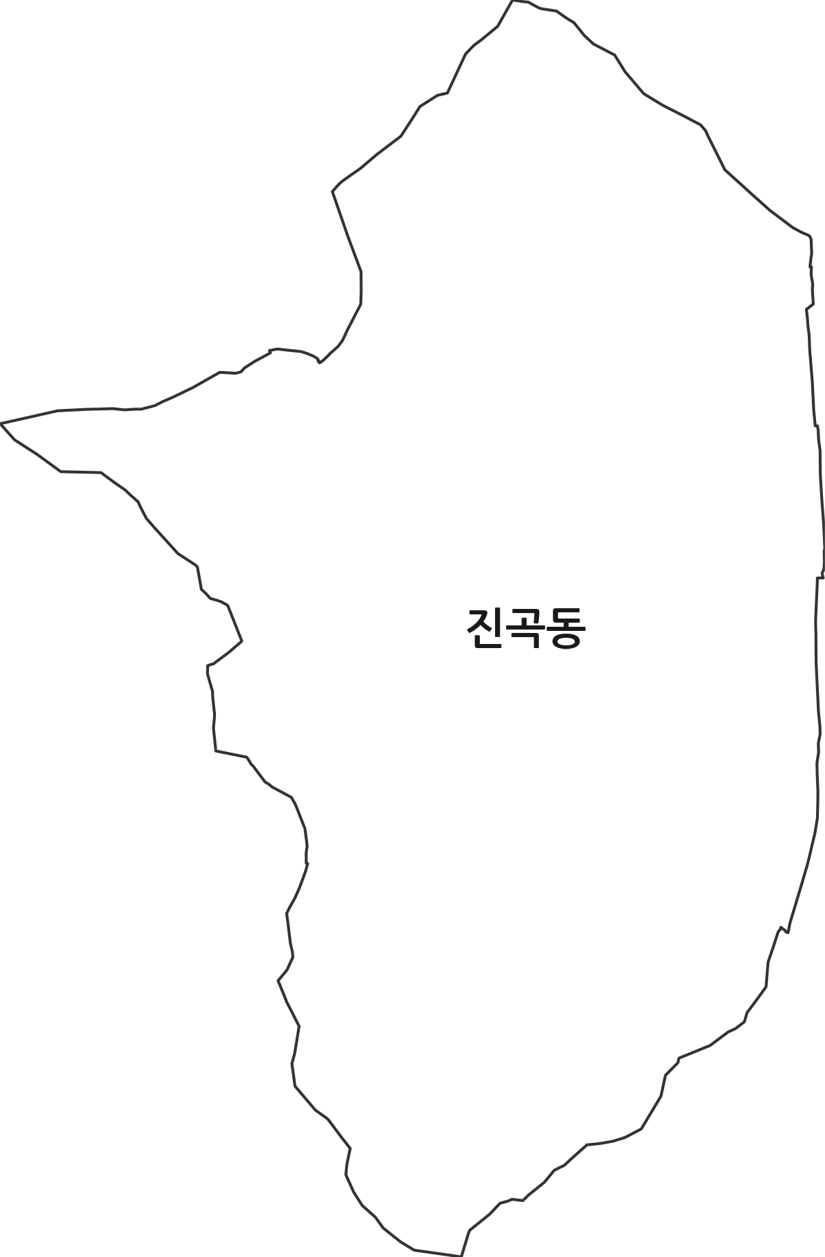 광주광역시 광산구 진곡동 법정동 행정구역 경계 지도
