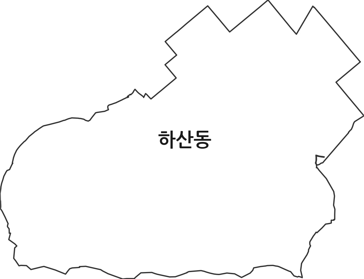 광주광역시 광산구 하산동 법정동 행정구역 경계 지도