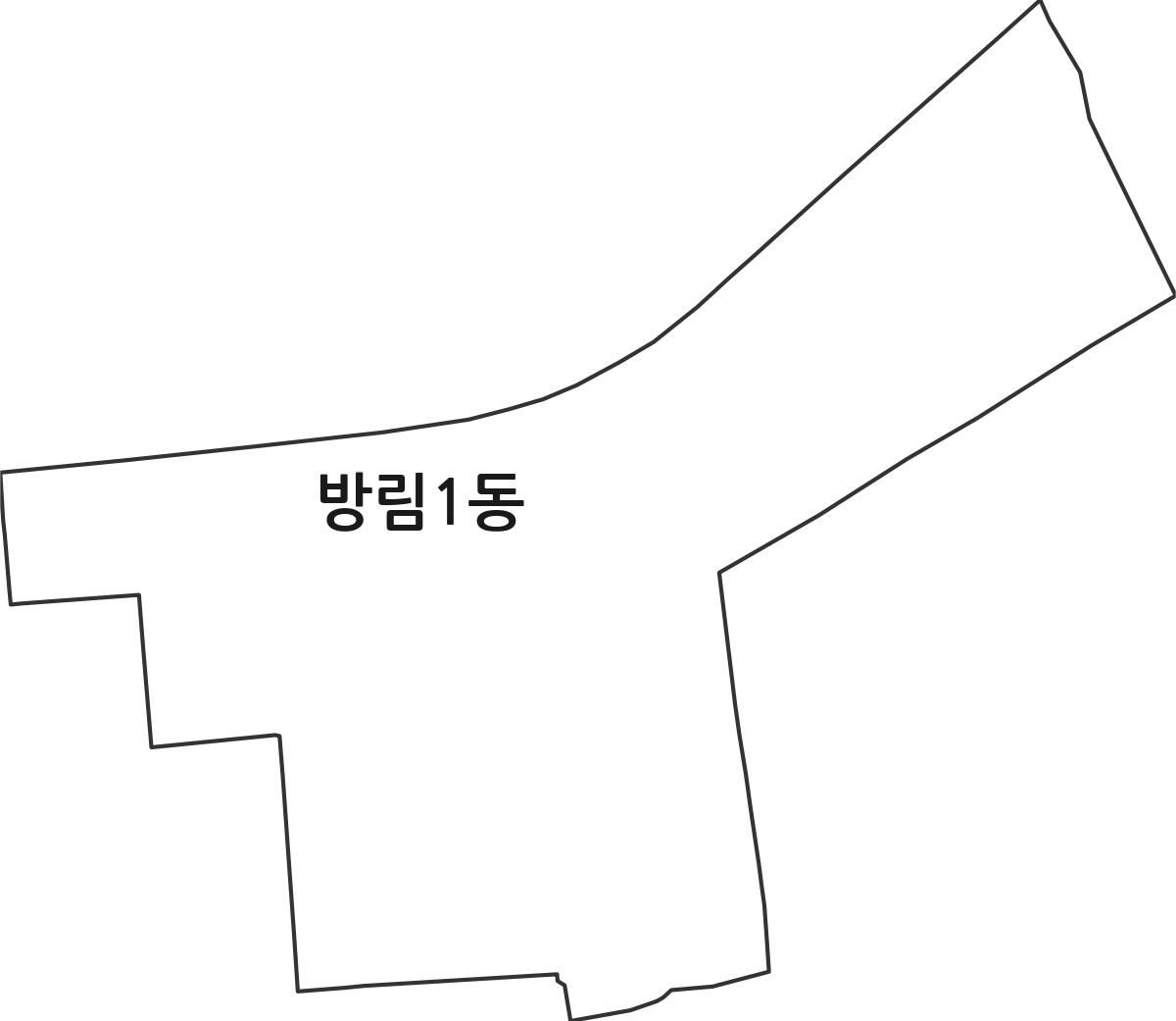 광주광역시 남구 방림1동 행정동 행정구역 경계 지도