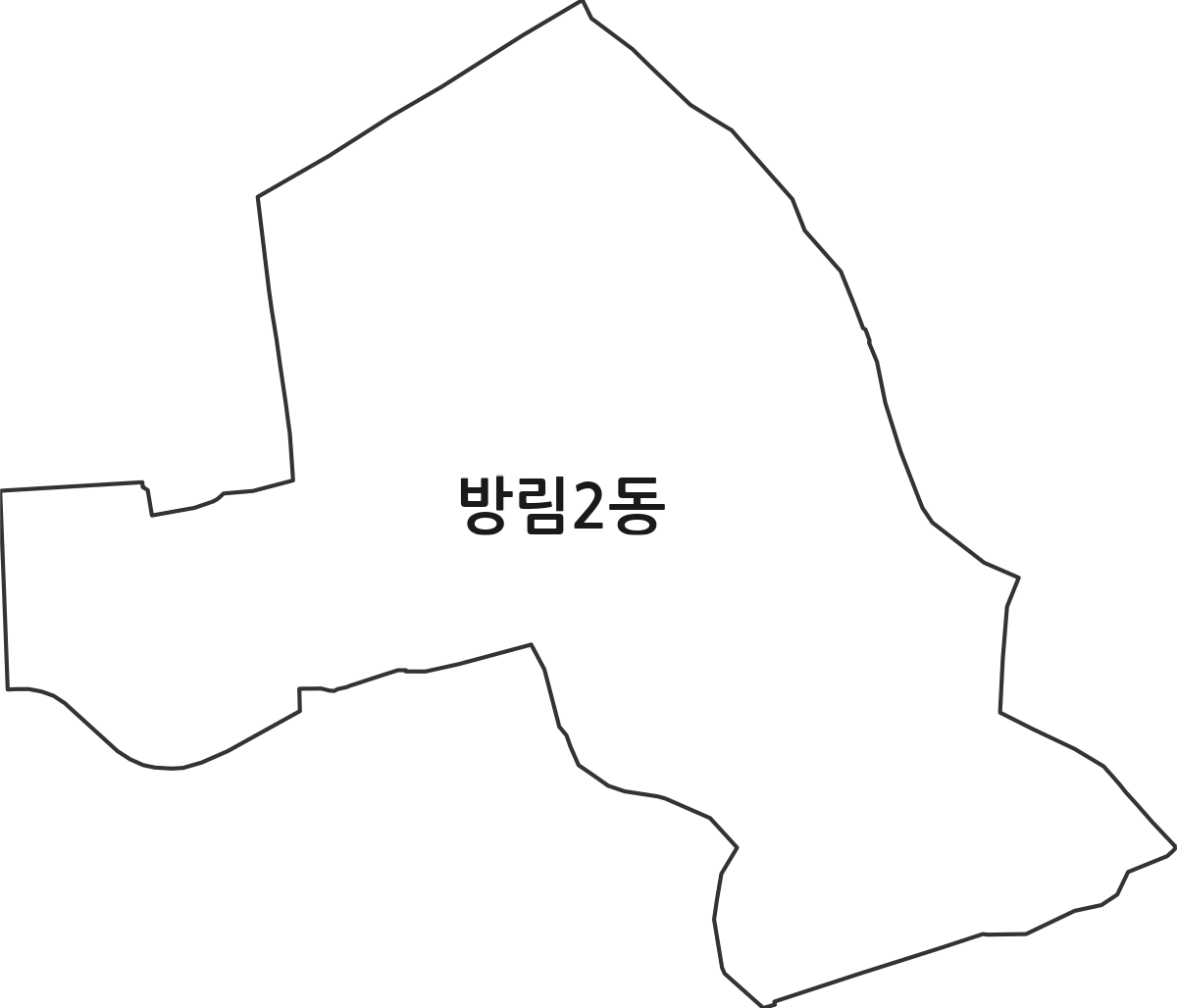 광주광역시 남구 방림2동 행정동 행정구역 경계 지도