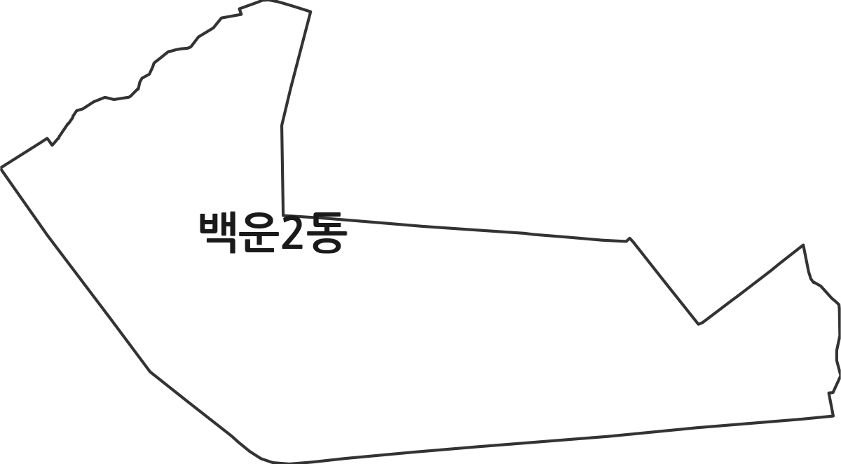 광주광역시 남구 백운2동 행정동 행정구역 경계 지도