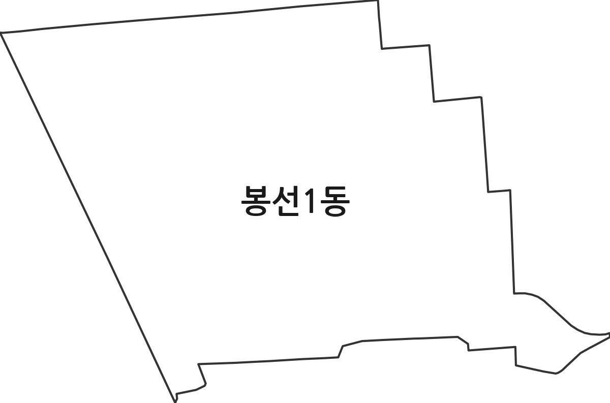광주광역시 남구 봉선1동 행정동 행정구역 경계 지도