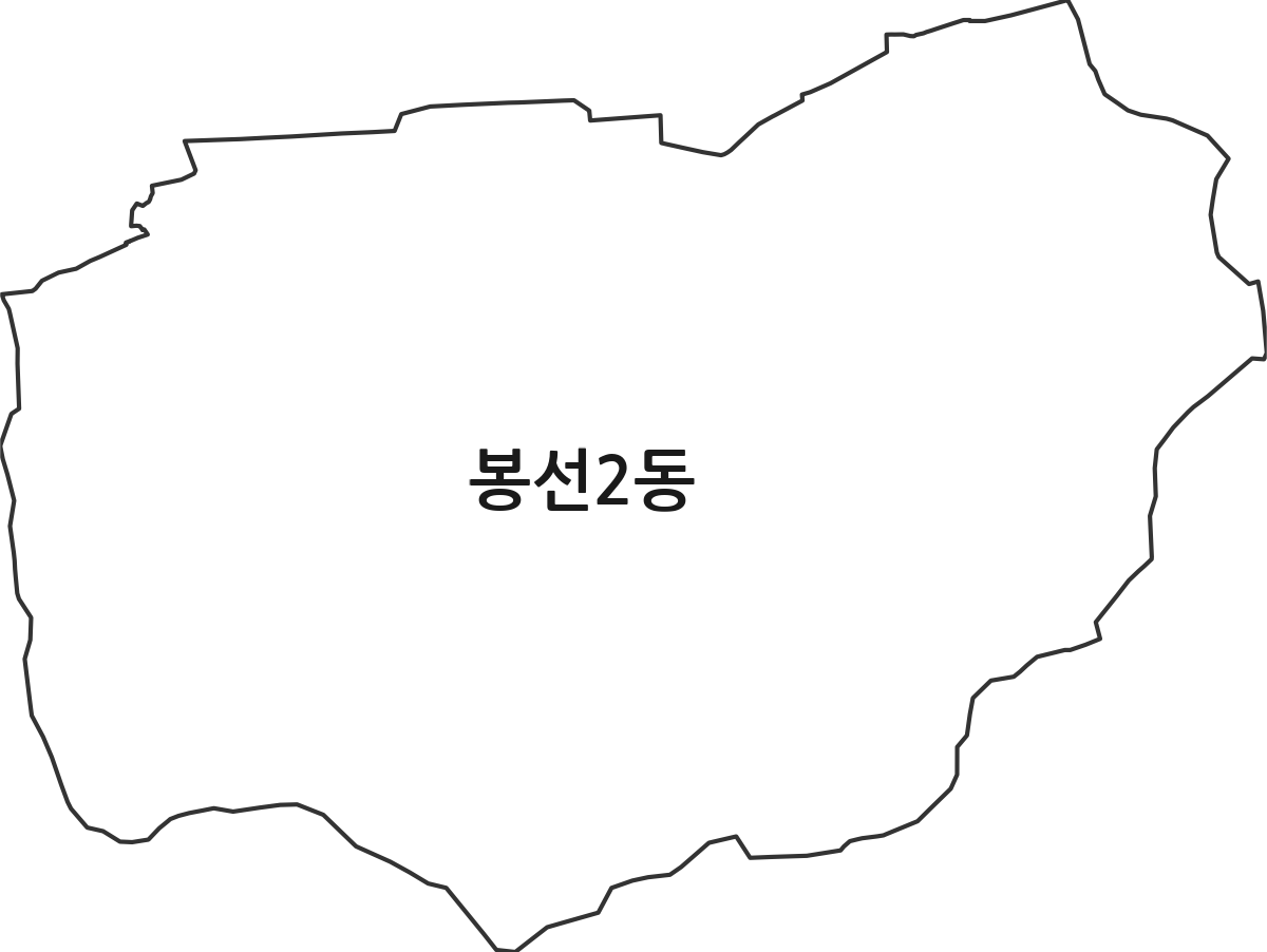 광주광역시 남구 봉선2동 행정동 행정구역 경계 지도
