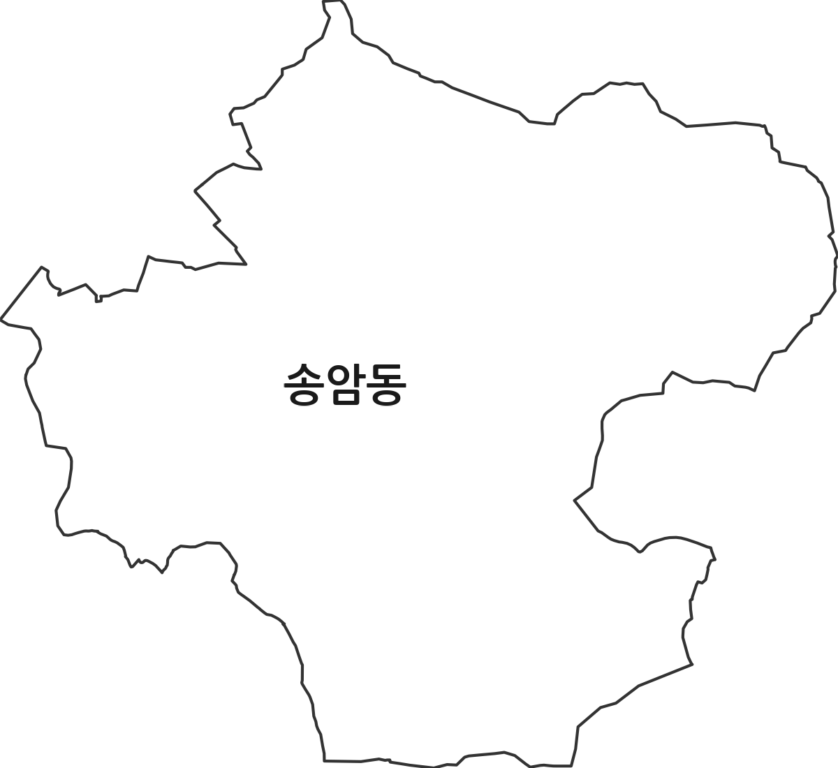 광주광역시 남구 송암동 행정동 행정구역 경계 지도
