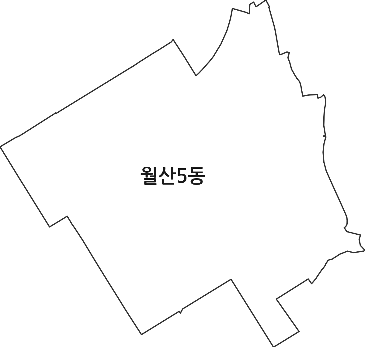 광주광역시 남구 월산5동 행정동 행정구역 경계 지도