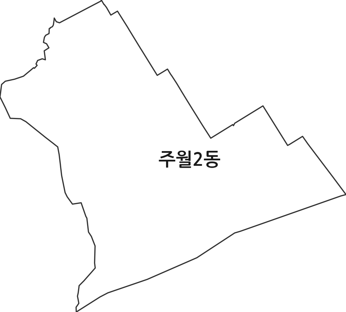 광주광역시 남구 주월2동 행정동 행정구역 경계 지도