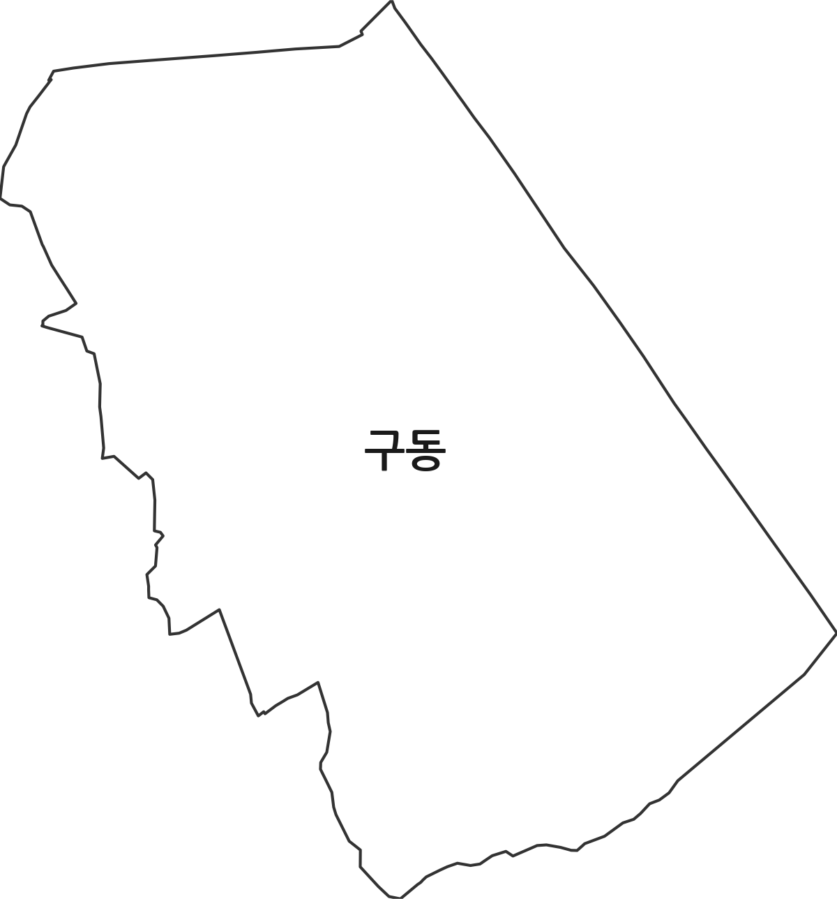 광주광역시 남구 구동 법정동 행정구역 경계 지도