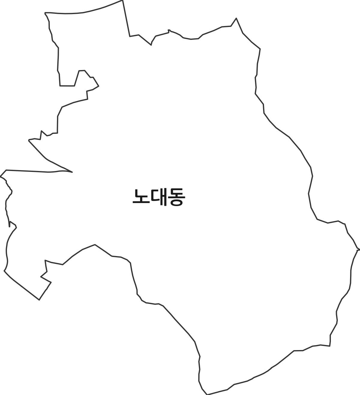 광주광역시 남구 노대동 법정동 행정구역 경계 지도