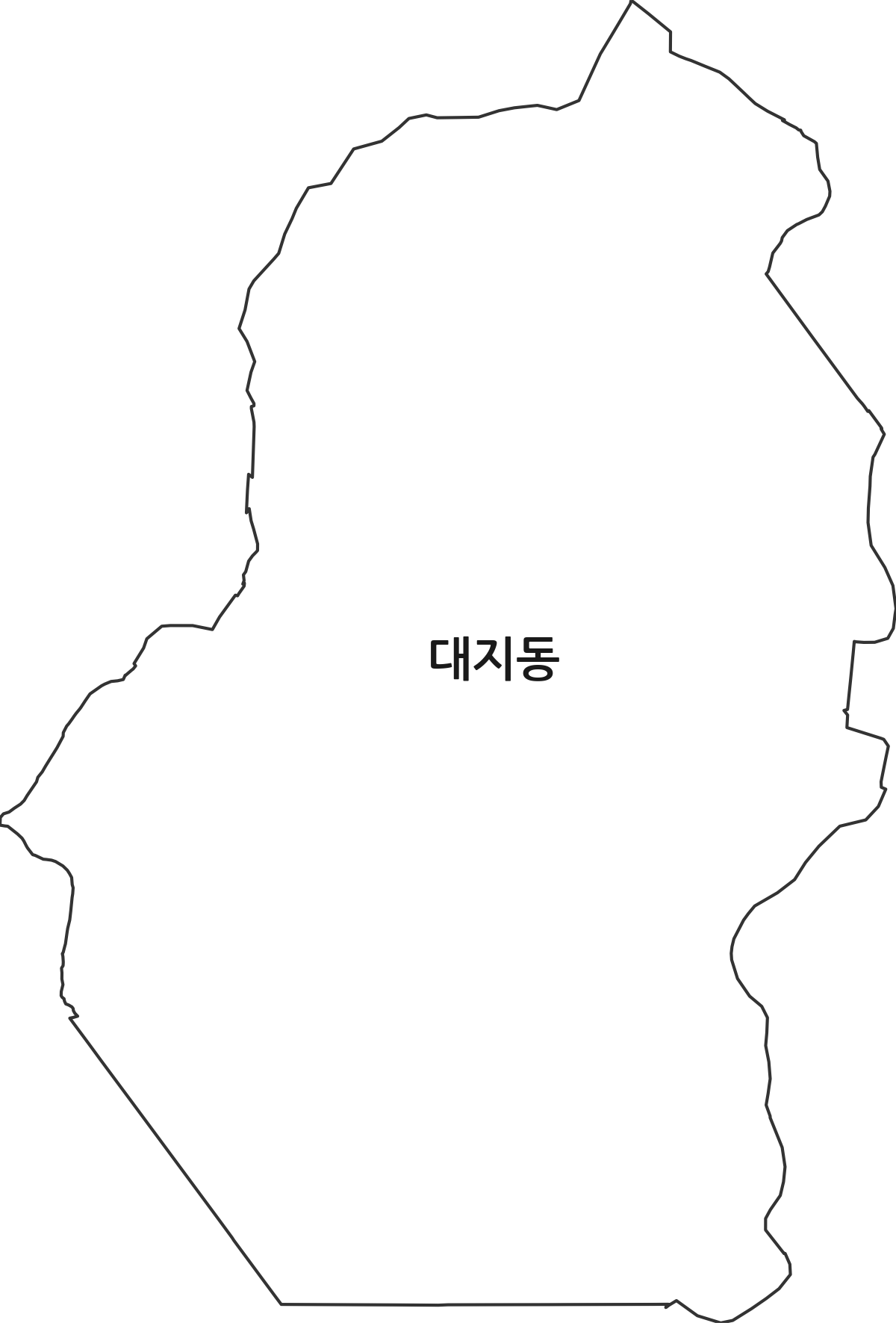광주광역시 남구 대지동 법정동 행정구역 경계 지도