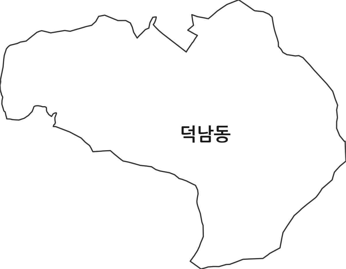 광주광역시 남구 덕남동 법정동 행정구역 경계 지도