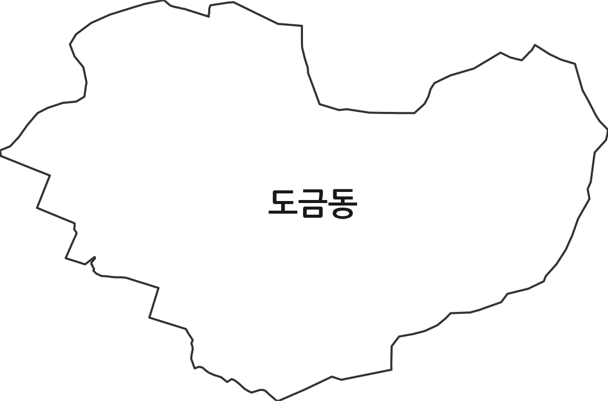 광주광역시 남구 도금동 법정동 행정구역 경계 지도