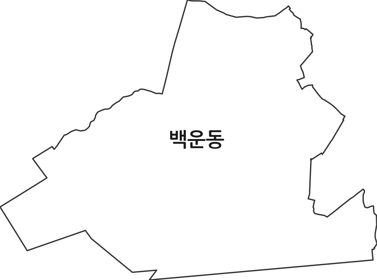 광주광역시 남구 백운동 법정동 행정구역 경계 지도