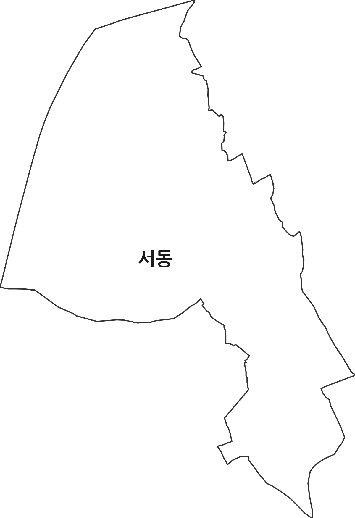광주광역시 남구 서동 법정동 행정구역 경계 지도