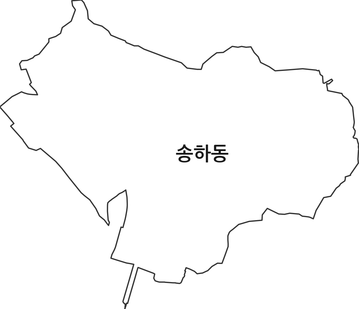 광주광역시 남구 송하동 법정동 행정구역 경계 지도