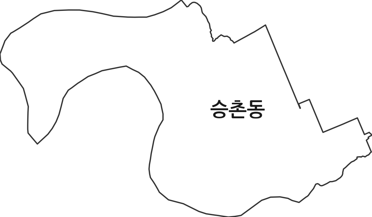 광주광역시 남구 승촌동 법정동 행정구역 경계 지도