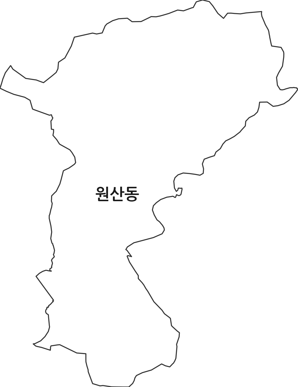 광주광역시 남구 원산동 법정동 행정구역 경계 지도