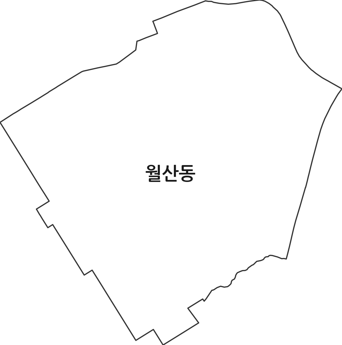 광주광역시 남구 월산동 법정동 행정구역 경계 지도