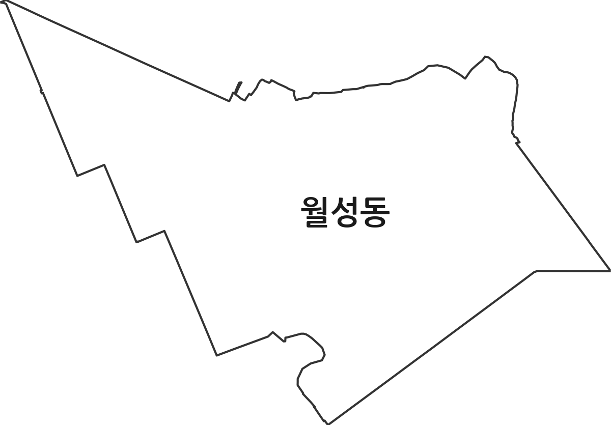 광주광역시 남구 월성동 법정동 행정구역 경계 지도