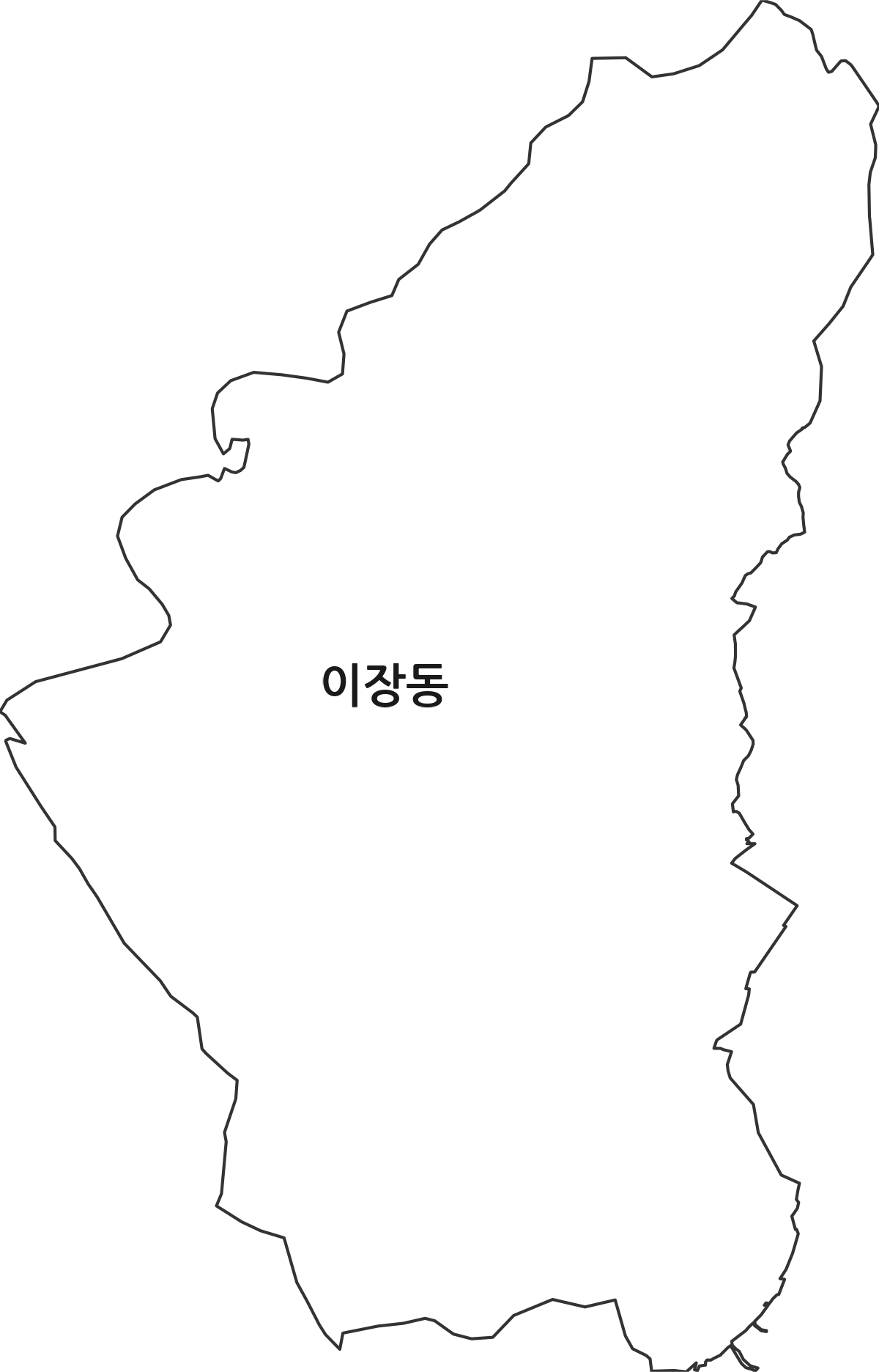 광주광역시 남구 이장동 법정동 행정구역 경계 지도