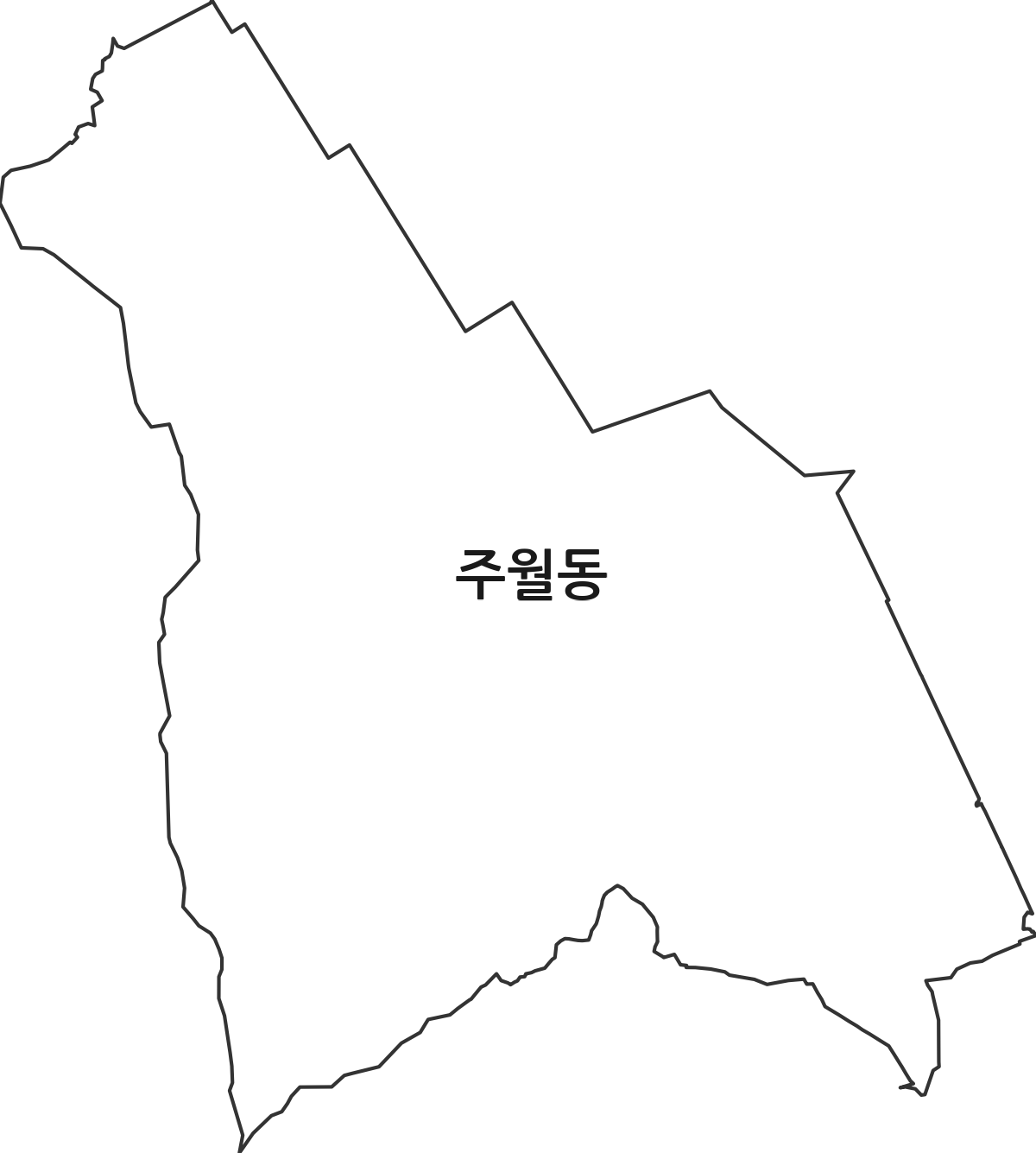 광주광역시 남구 주월동 법정동 행정구역 경계 지도