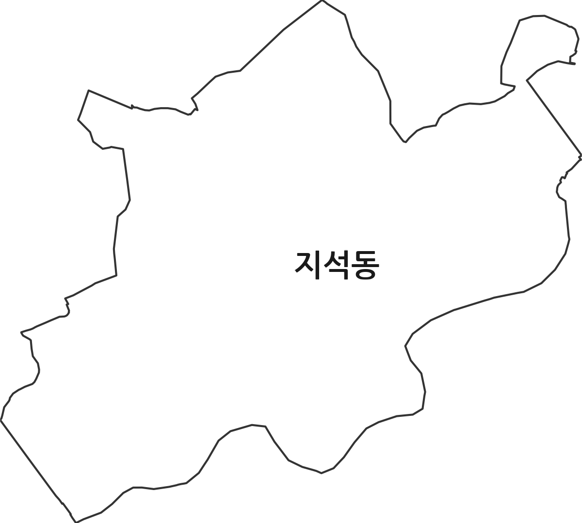 광주광역시 남구 지석동 법정동 행정구역 경계 지도
