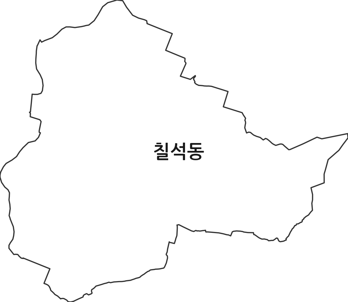 광주광역시 남구 칠석동 법정동 행정구역 경계 지도