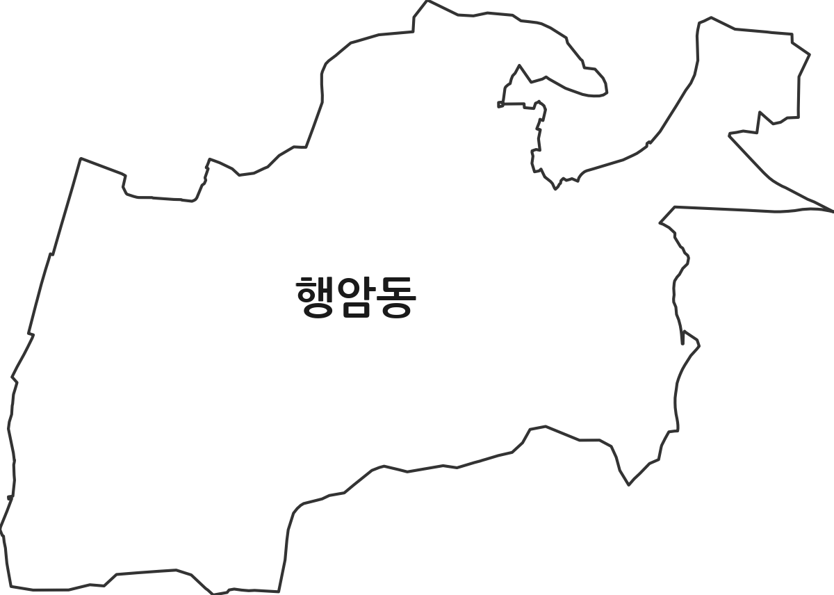광주광역시 남구 행암동 법정동 행정구역 경계 지도