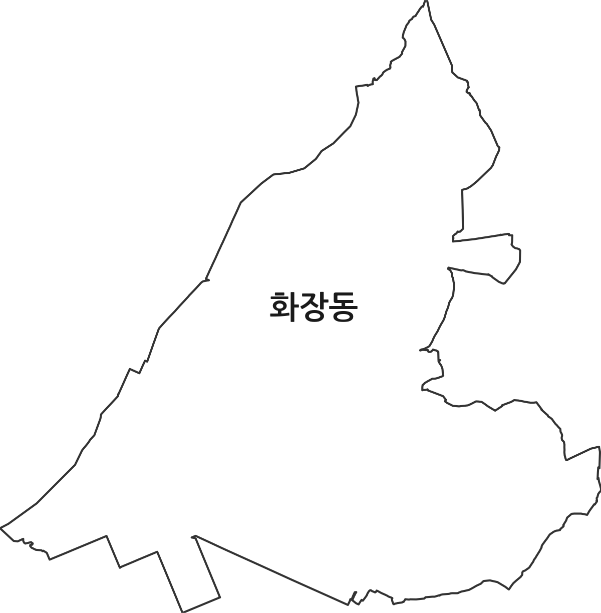 광주광역시 남구 화장동 법정동 행정구역 경계 지도