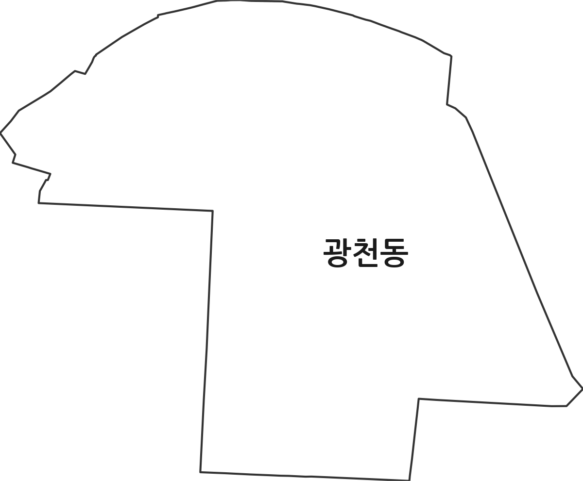 광주광역시 서구 광천동 행정동 행정구역 경계 지도