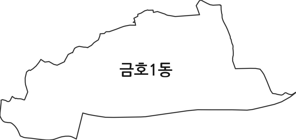 광주광역시 서구 금호1동 행정동 행정구역 경계 지도