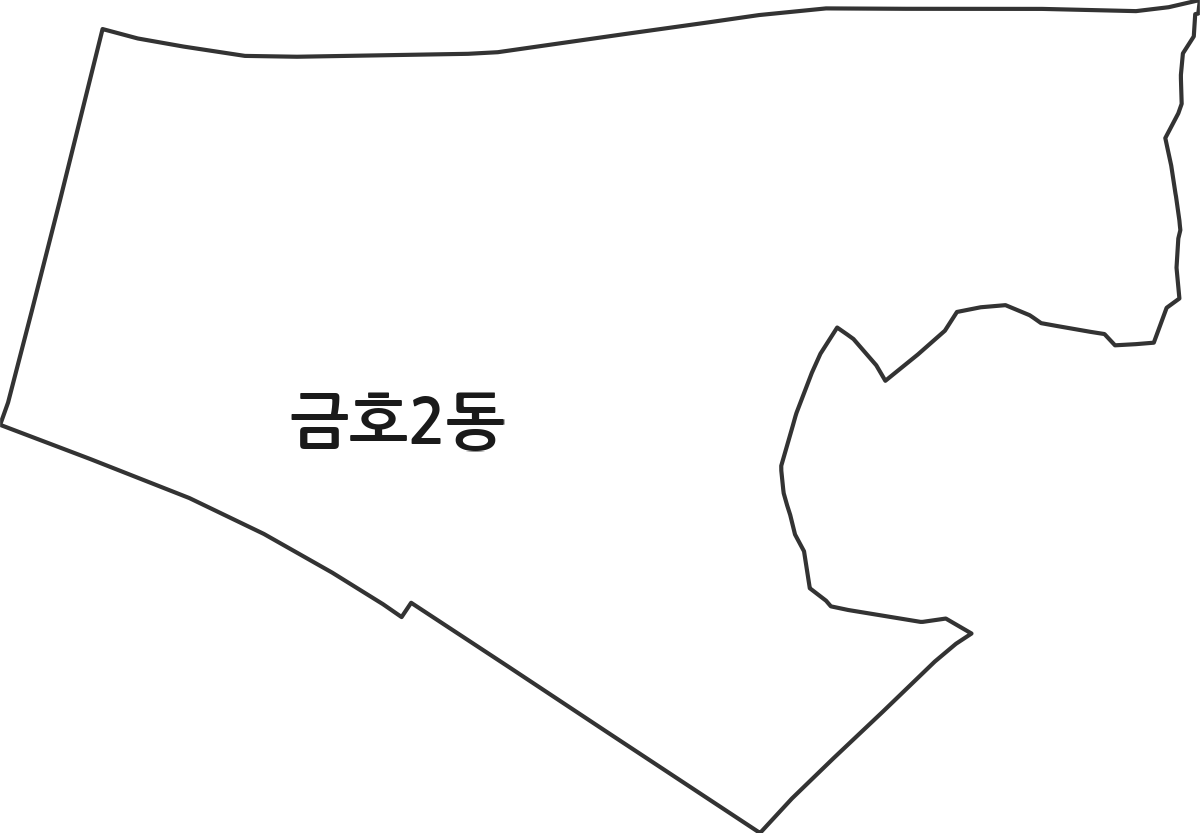 광주광역시 서구 금호2동 행정동 행정구역 경계 지도
