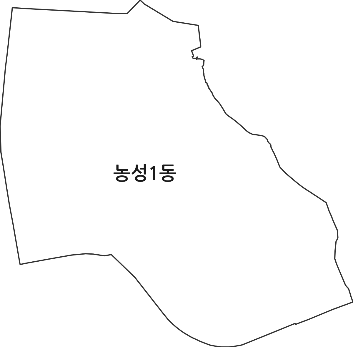 광주광역시 서구 농성1동 행정동 행정구역 경계 지도