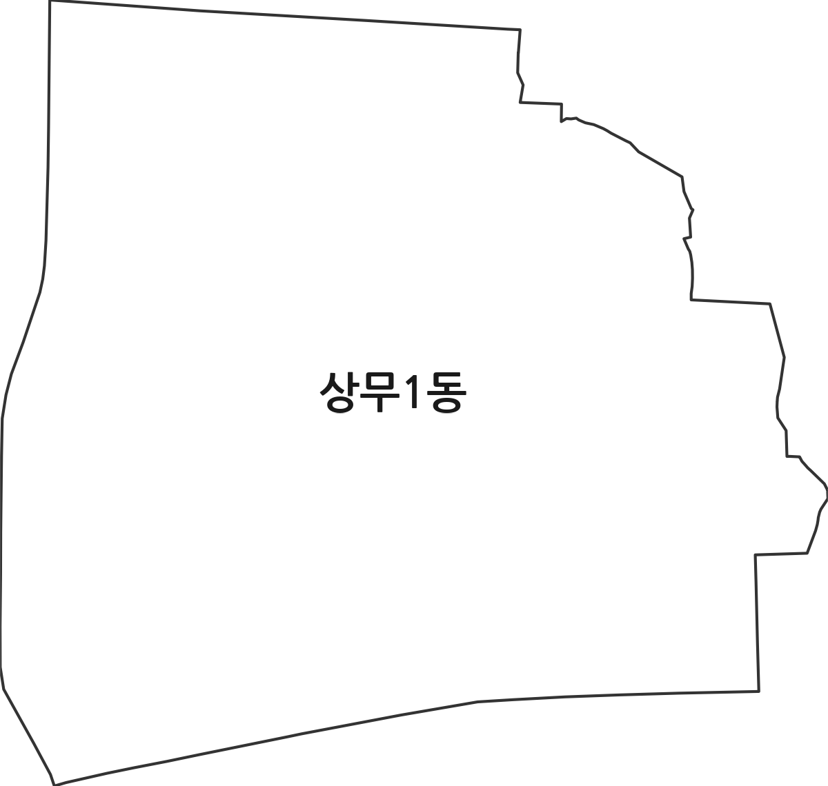 광주광역시 서구 상무1동 행정동 행정구역 경계 지도
