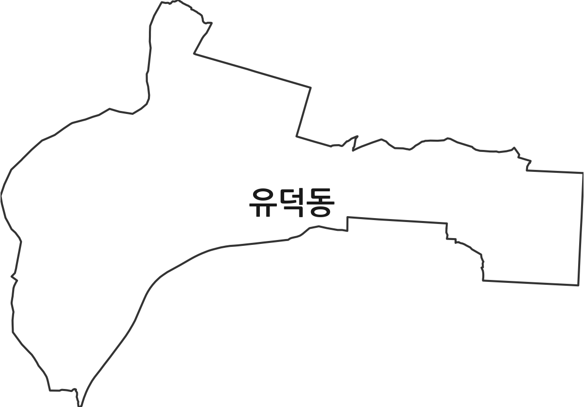 광주광역시 서구 유덕동 행정동 행정구역 경계 지도