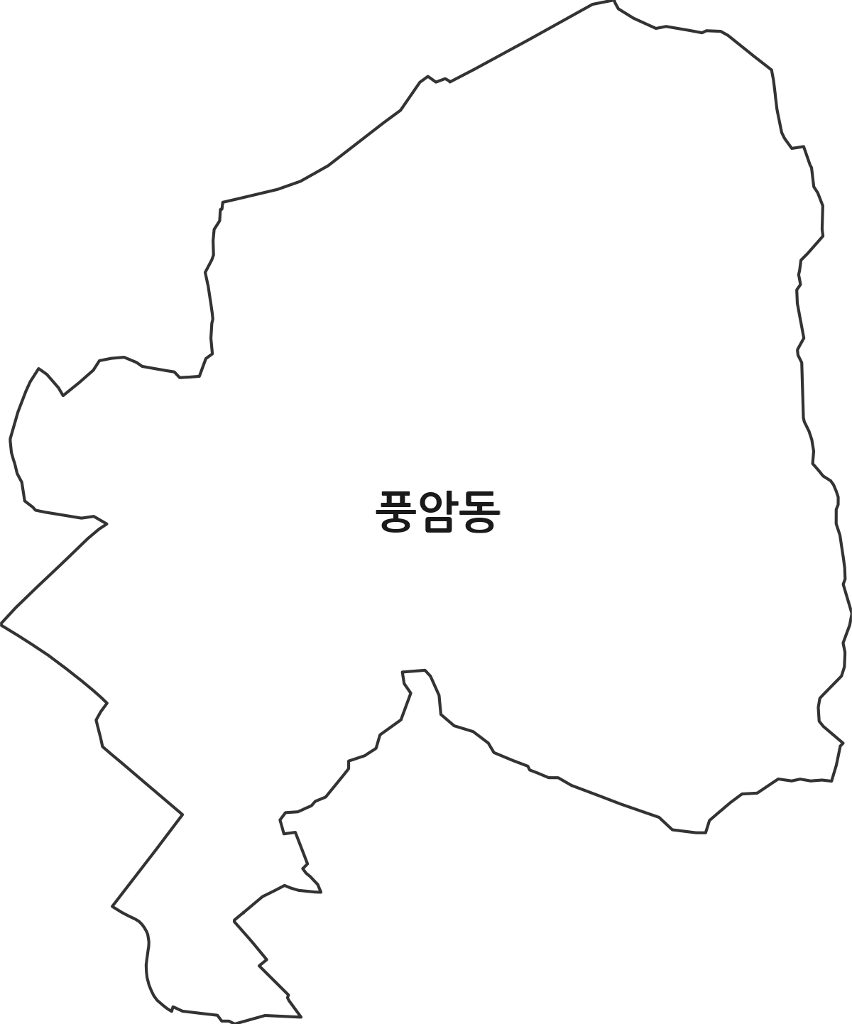 광주광역시 서구 풍암동 행정동 행정구역 경계 지도