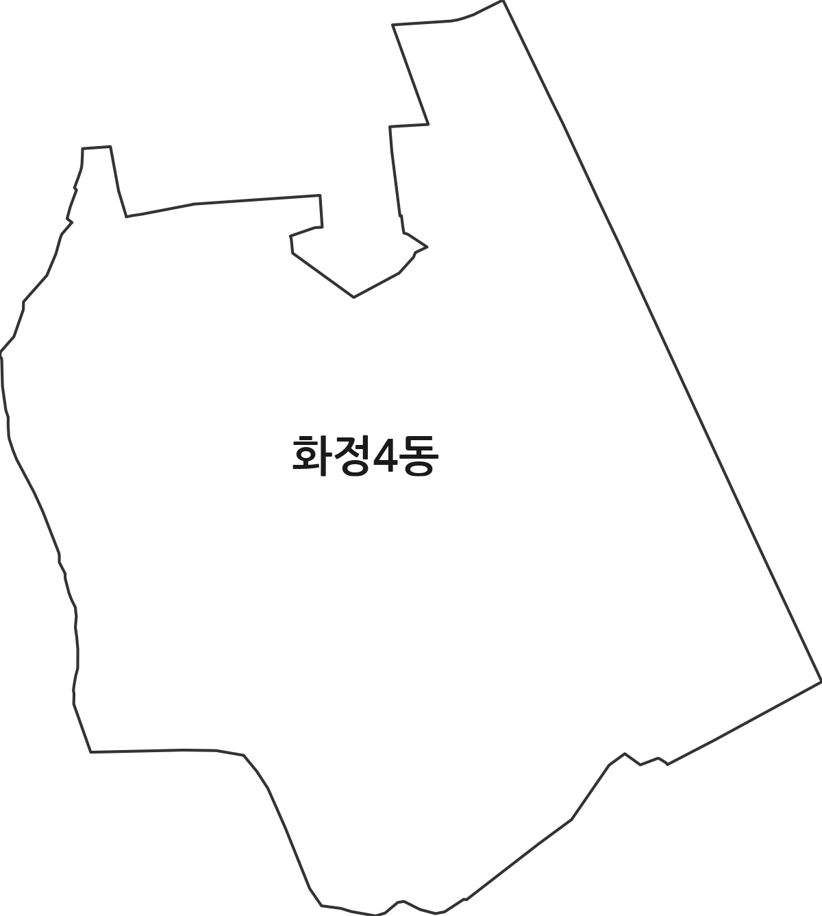 광주광역시 서구 화정4동 행정동 행정구역 경계 지도