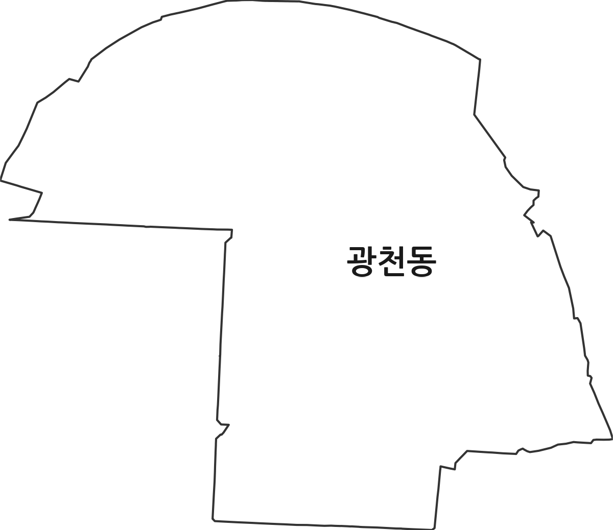 광주광역시 서구 광천동 법정동 행정구역 경계 지도