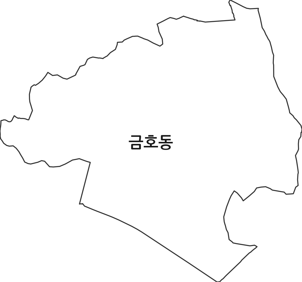 광주광역시 서구 금호동 법정동 행정구역 경계 지도