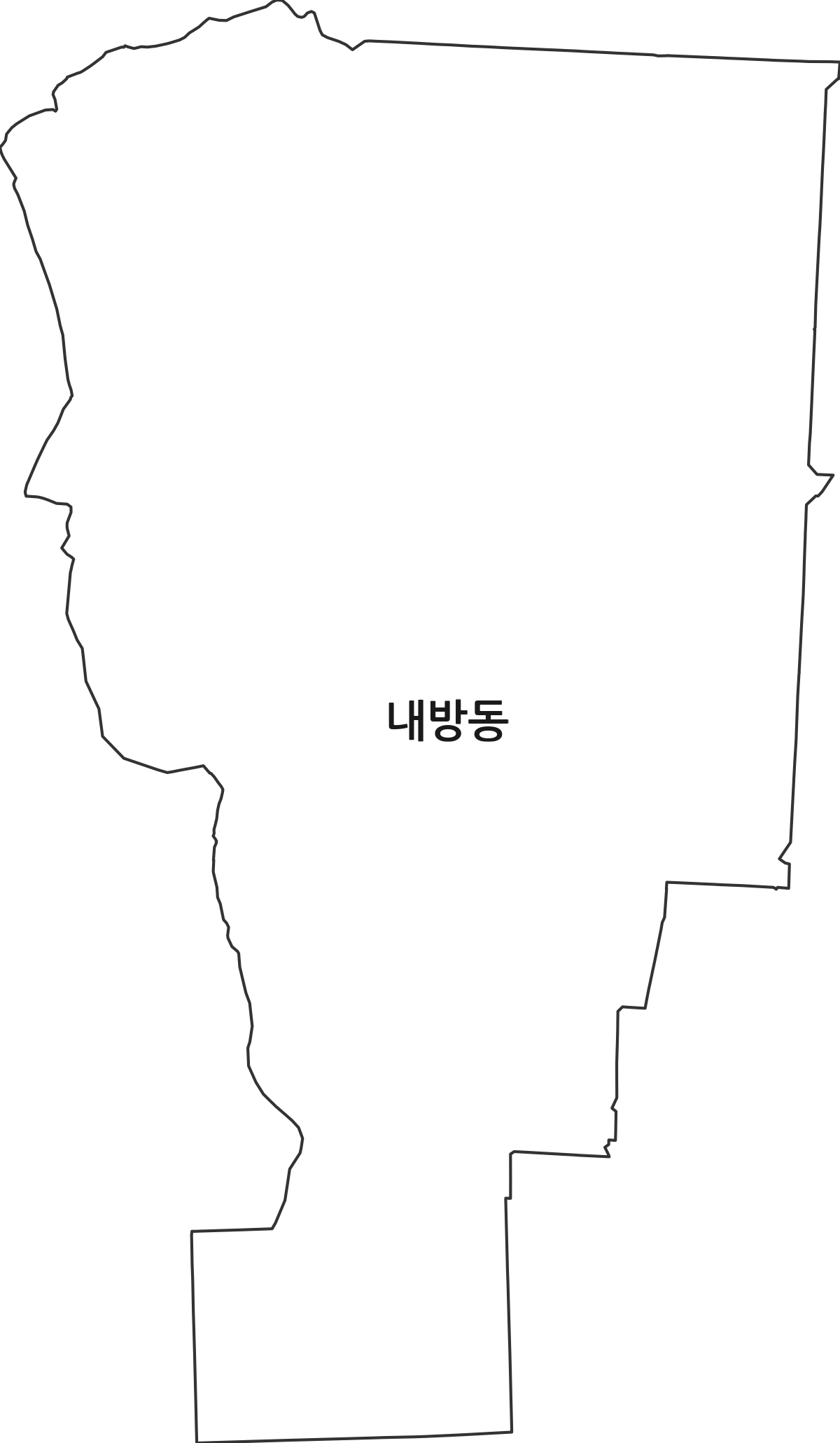 광주광역시 서구 내방동 법정동 행정구역 경계 지도