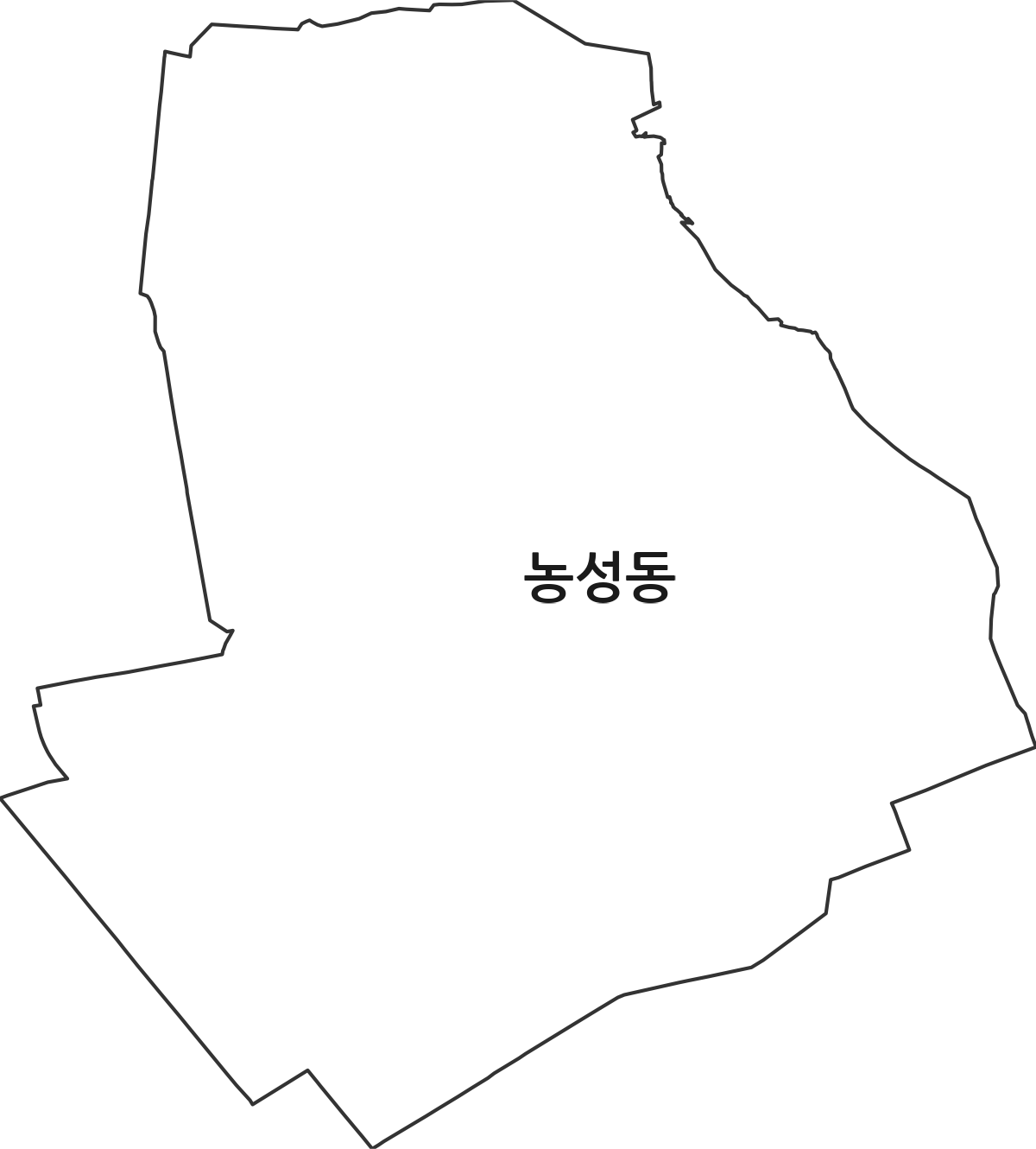 광주광역시 서구 농성동 법정동 행정구역 경계 지도