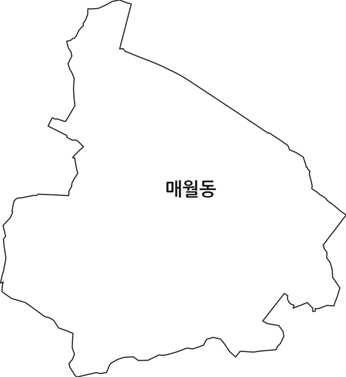 광주광역시 서구 매월동 법정동 행정구역 경계 지도