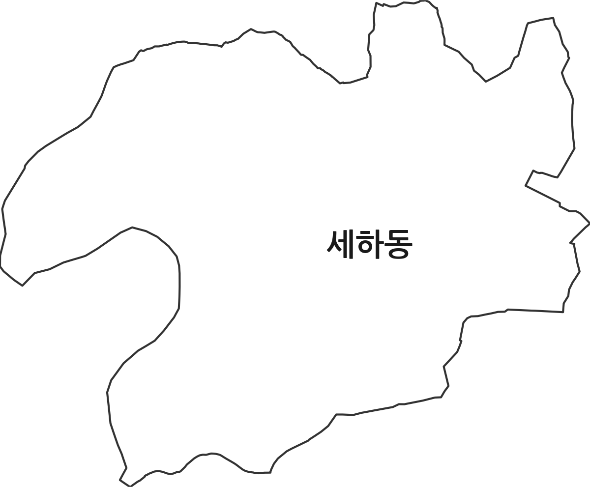 광주광역시 서구 세하동 법정동 행정구역 경계 지도