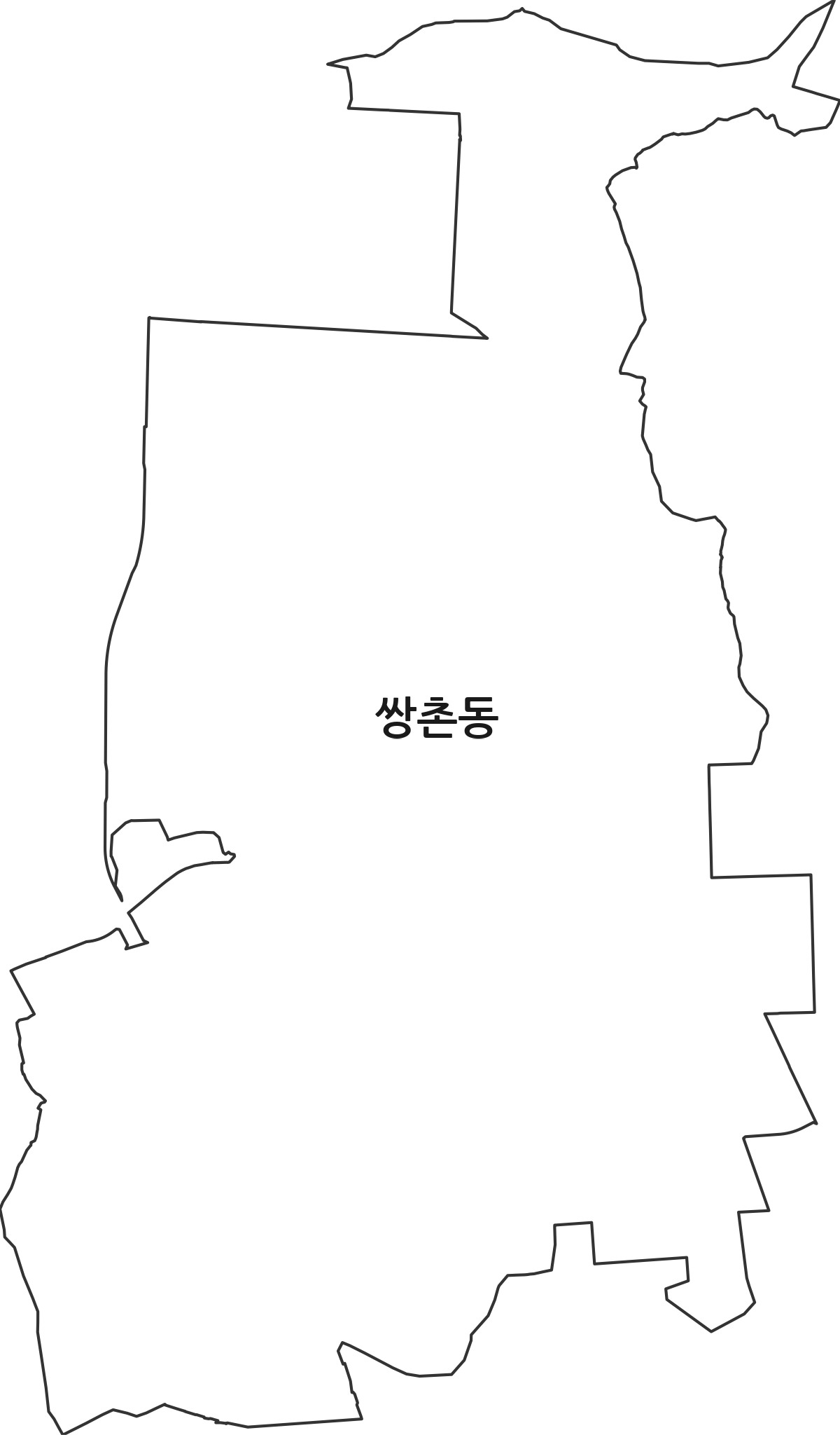 광주광역시 서구 쌍촌동 법정동 행정구역 경계 지도