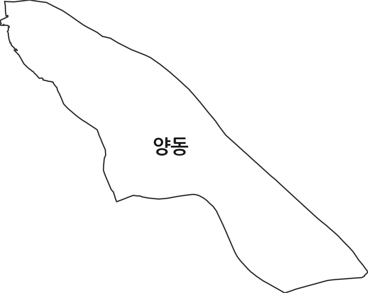 광주광역시 서구 양동 법정동 행정구역 경계 지도